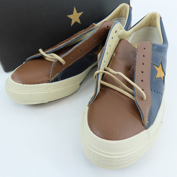 実際に弊社で買取させて頂いた【未使用】CONVERSE/コンバース ONE STAR ワンスター REFIN OX 日本製 NVY/BRW/YELLOW/9.5