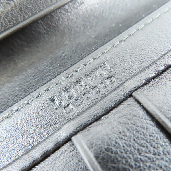 実際に弊社で買取させて頂いたLOEWE/ロエベ ロゴ 二つ折り 長財布 ブラックの画像 4枚目