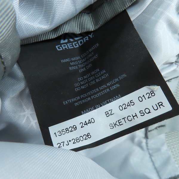 実際に弊社で買取させて頂いたGREGORY/グレゴリー SKETCH SQ(スケッチSQ) 18L Gregory デイパック リュックの画像 5枚目