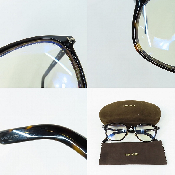 実際に弊社で買取させて頂いたTOM FORD/トムフォード 日本企画モデル ウエリントン型 アイウエア/メガネフレーム TF5858-D-B 052の画像 9枚目