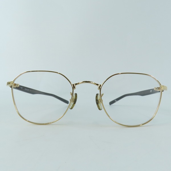 実際に弊社で買取させて頂いた999.9/フォーナインズ メガネフレーム アイウェア アンティークゴールド S-645T