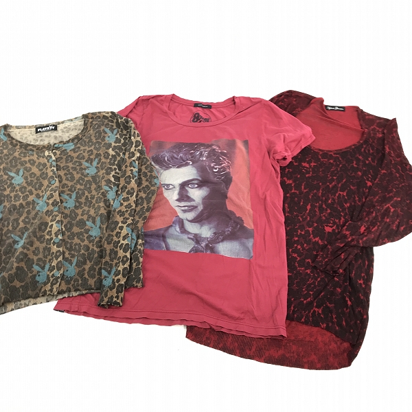 実際に弊社で買取させて頂いた【おまとめ】HYSTERIC GLAMOUR/ヒステリックグラマー PLAYBOY/プレイボーイ  プリント Tシャツ/カーディガン/カットソーの画像 1枚目