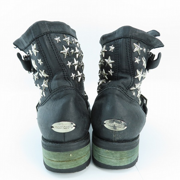 実際に弊社で買取させて頂いた【ジャンク】JIMMY CHOO/ジミーチュウ スター/星 スタッズ ショートブーツ 39.5の画像 1枚目