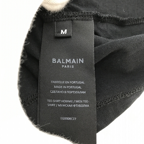 実際に弊社で買取させて頂いたBALMAIN/バルマン ラバーロゴ 半袖Tシャツ EG000BC27/Mの画像 3枚目