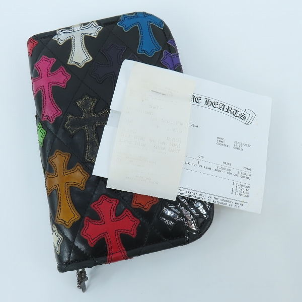 実際に弊社で買取させて頂いた【海外インボイス】CHROME HEARTS/クロムハーツ ZIP ORGNRG QLTCEM/オーガナイザー マルチクロスパッチキルティング財布の画像 9枚目
