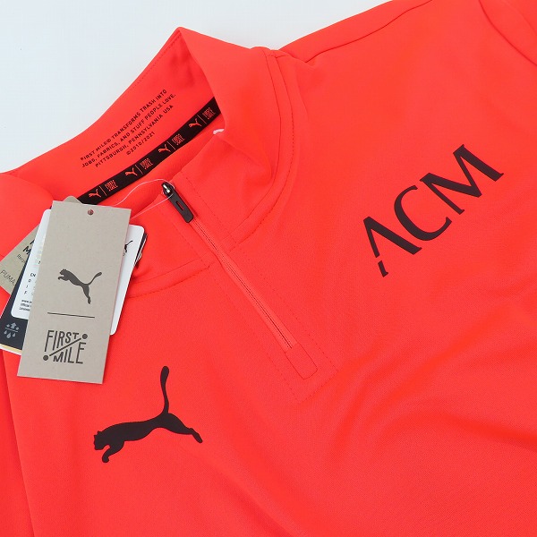 実際に弊社で買取させて頂いた【未使用】PUMA/プーマ 21-22 ACミラン プレマッチ 1/4 ジップトップ 764451-20/Lの画像 7枚目