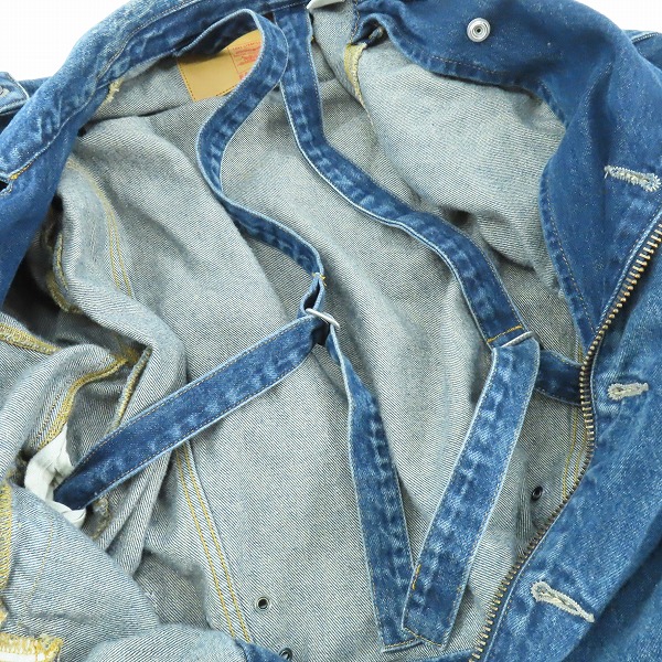 実際に弊社で買取させて頂いたFACETASM × Levis/ファセッタズム×リーバイス BIKERS TRUCKER/バイカーデニムトラッカージャケット YA-JK-U06/XLの画像 3枚目