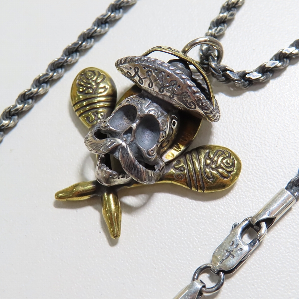 実際に弊社で買取させて頂いたGANGSTERVILLE×Galcia/ギャングスタービル×ガルシア SOMBRERO SKULLネックレス ペーパーチェーン/60cm