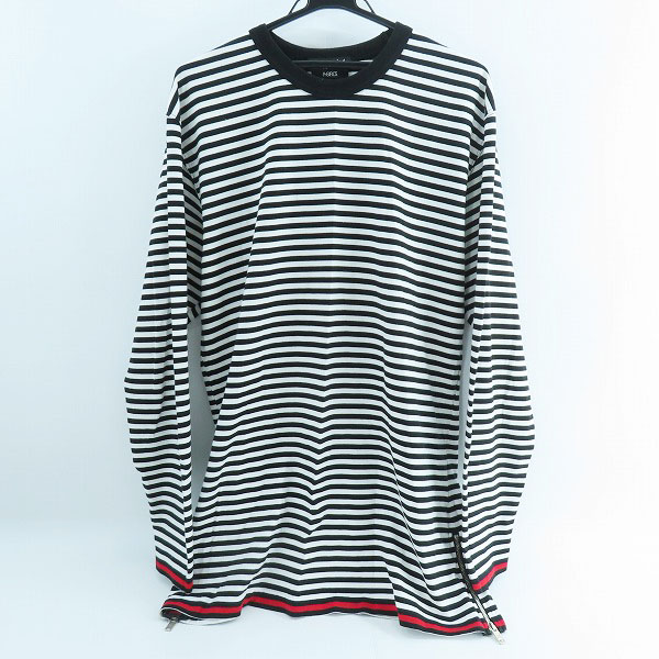 実際に弊社で買取させて頂いたmastermind HOMME ×A-GIRL'S/マスターマインドジャパン 裾ジップ ボーダー柄カットソー 16SSMM-TS33-08/L