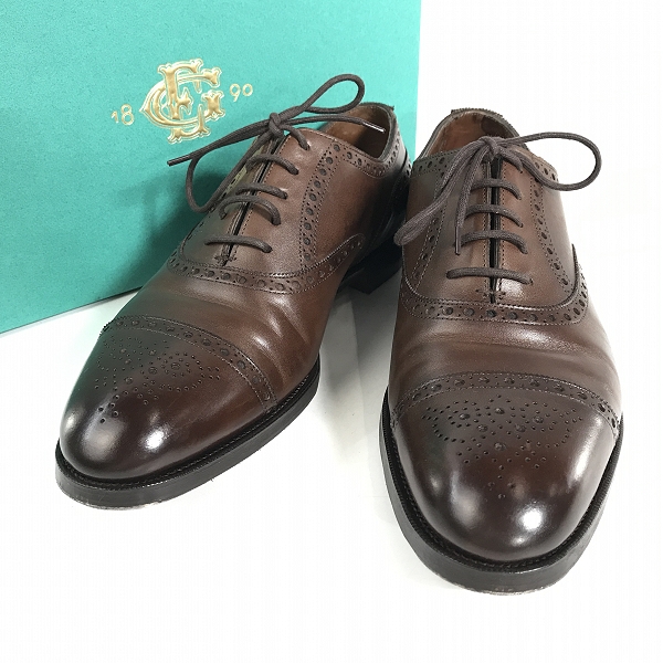 実際に弊社で買取させて頂いたEdward Green/エドワードグリーン CADOGAN/カドガン セミグローブ レザーシューズ 6.5