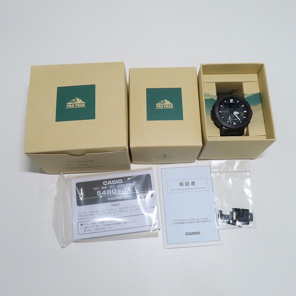 実際に弊社で買取させて頂いた【保証期間内】CASIO/カシオ PROTREK/プロトレック アングラーライン カーボンベゼル PRW-73XT-1JFの画像 9枚目