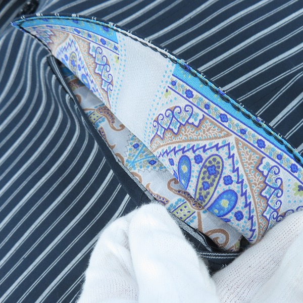 実際に弊社で買取させて頂いたETRO/エトロ ストライプ テーラードジャケット/121-11806-1087/46の画像 7枚目