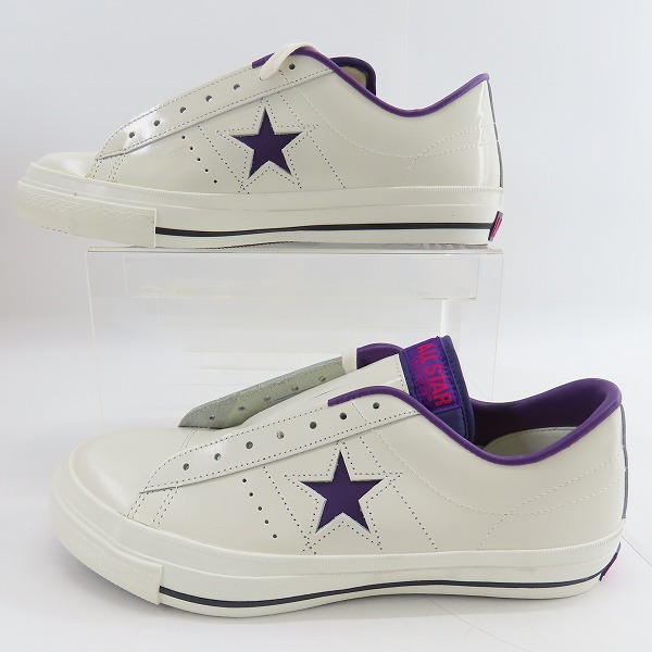 実際に弊社で買取させて頂いた【未使用】CONVERSE/コンバース ONE STAR WHITE PURPLE/9.5の画像 3枚目