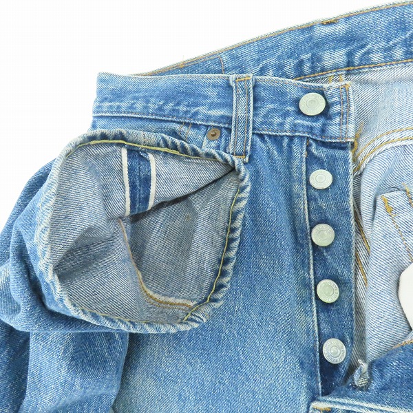 実際に弊社で買取させて頂いたLEVI'S/リーバイス ヴィンテージ 501 66前期 ボタン裏刻印6 スモールe ボタンフライ デニムパンツ/W30L38の画像 5枚目