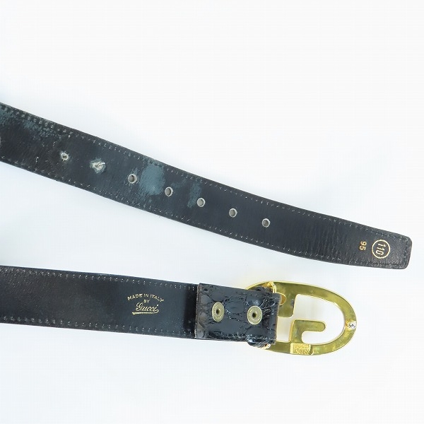 実際に弊社で買取させて頂いたGUCCI/グッチ GG コンビ ナローベルト ブラックの画像 2枚目