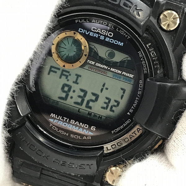 実際に弊社で買取させて頂いたG-SHOCK/Gショック FROGMAN/フロッグマン 黒金 腕時計 GWF-1000G-1JRの画像 5枚目