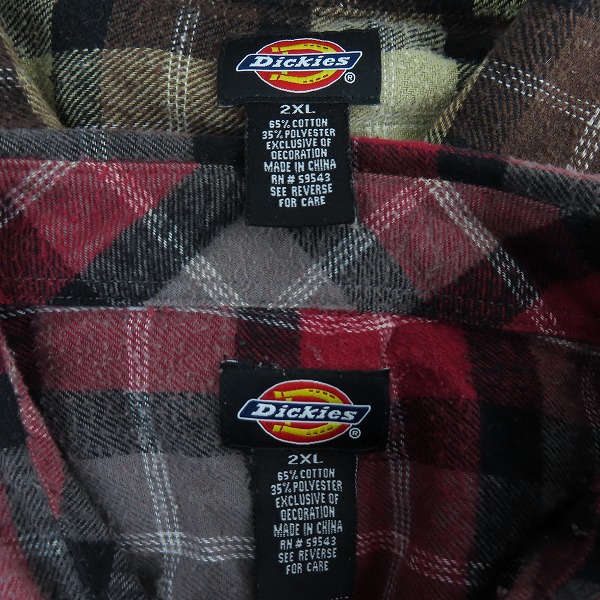 実際に弊社で買取させて頂いたDICKIES/ディッキーズ チェック柄 ネルシャツ/2点セットの画像 2枚目