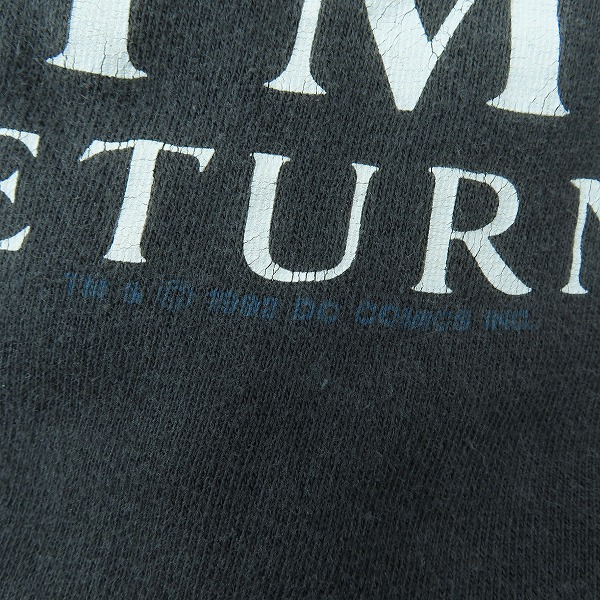 実際に弊社で買取させて頂いたBATMAN RETURNS/バットマン リターンズ 1992年製/90S/ヴィンテージ Tシャツ の画像 3枚目