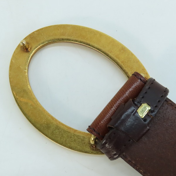 実際に弊社で買取させて頂いたDOLCE&GABBANA/ドルチェ&ガッバーナ オーバルバックル レザーベルト ブラウン/100cmの画像 2枚目