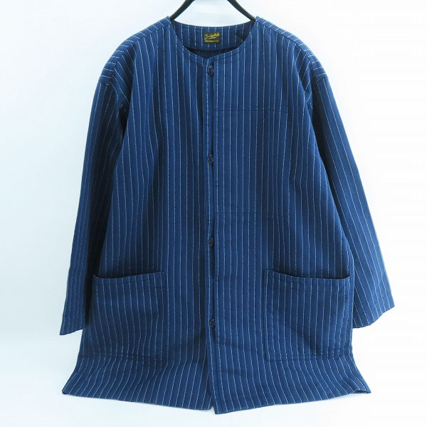実際に弊社で買取させて頂いたTENDERLOIN/テンダーロイン ストライプ柄 ノーカラー コート S