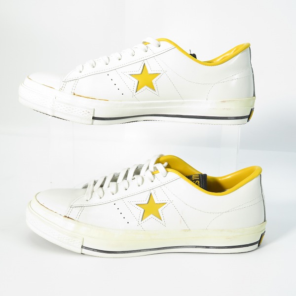 実際に弊社で買取させて頂いたCONVERSE/コンバース 日本製 ONE STAR OX/ワンスター レザーシューズ イエロー/US9.5の画像 3枚目