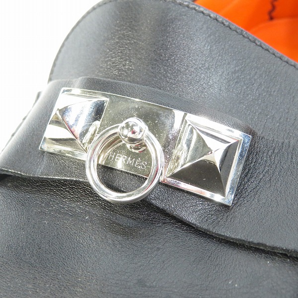 実際に弊社で買取させて頂いたHERMES/エルメス アーヴィング モカシン ドライビングシューズ/スリッポン ブラック 43の画像 7枚目