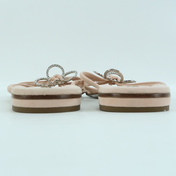 実際に弊社で買取させて頂いたLOUIS VUITTON/ルイヴィトン ビジューフラワー トングサンダル 35.5 の画像 1枚目