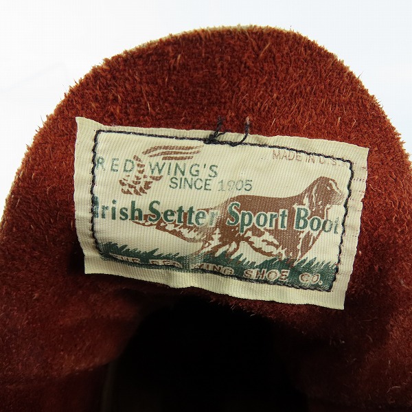 実際に弊社で買取させて頂いたRED WING/レッドウィング 四角犬タグ アイリッシュセッター モックトゥ ブーツ 8875/7Eの画像 8枚目