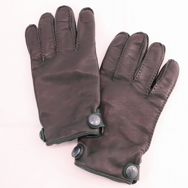 実際に弊社で買取させて頂いたHUNTING WORLD/ハンティングワールド ロゴスナップボタン カウレザー グローブ/手袋 9