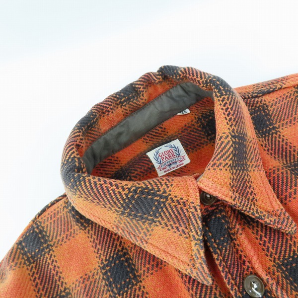 実際に弊社で買取させて頂いたGLORY PARK/グローリーパーク THE FLAT HEAD/フラットヘッド 長袖ネルシャツ オレンジ系 38の画像 5枚目