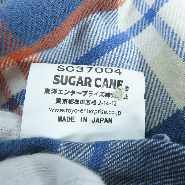 実際に弊社で買取させて頂いたSUGAR CANE/シュガーケーン チェック柄 半袖シャツ SC37004 Lの画像 4枚目