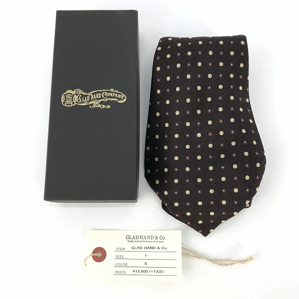 実際に弊社で買取させて頂いたGLADHAND/グラッドハンド ブラウン総柄ネクタイ /Fの画像 5枚目