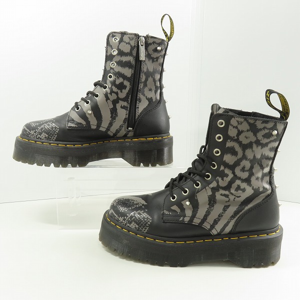 実際に弊社で買取させて頂いたDr.Martens/ドクターマーチン JADON/ジェイドン サイドジップ 8ホールブーツBLACK×ZINC GREY ANIMAL CLASH/27669001/UK7の画像 3枚目