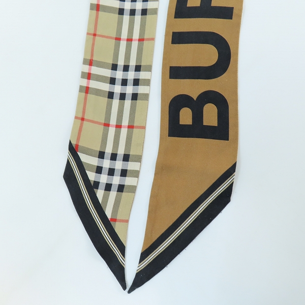 実際に弊社で買取させて頂いたBURBERRY/バーバリー スキニースカーフ/ミッツァ リバーシブル バーバリーチェック 8028950 の画像 1枚目