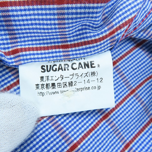 実際に弊社で買取させて頂いたSUGAR CANE/シュガーケーン チェック柄 半袖 シャツ SC34135 Mの画像 4枚目