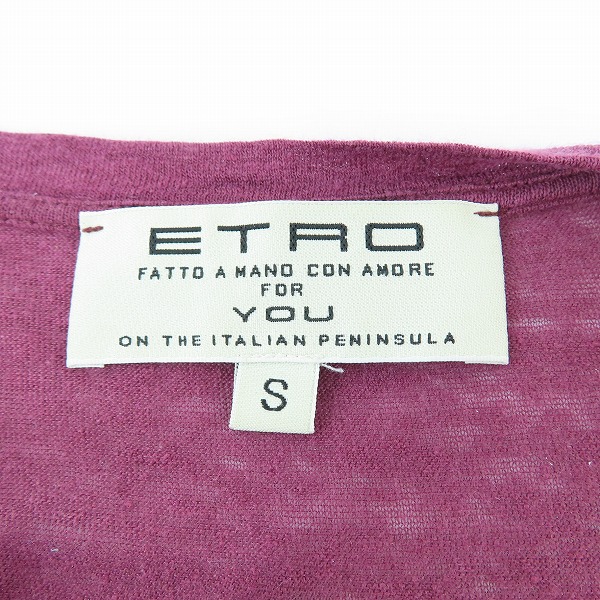 実際に弊社で買取させて頂いたETRO/エトロ Fatto a mano con Amore for You リネン 半袖カットソー Sの画像 2枚目