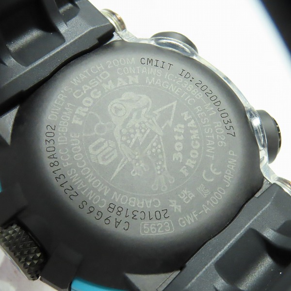 実際に弊社で買取させて頂いたG-SHOCK/Gショック FROGMAN 30th Anniversary/30周年記念 ヤドクガエル Bluetooth GWF-A1000APF-1AJRの画像 4枚目