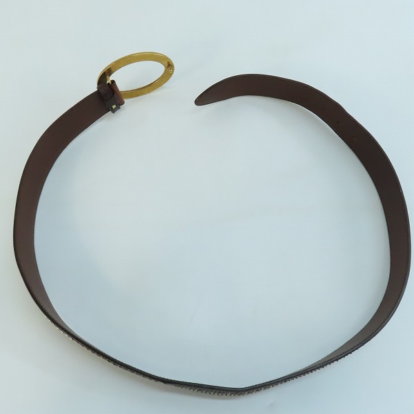 実際に弊社で買取させて頂いたDOLCE&GABBANA/ドルチェ&ガッバーナ オーバルバックル レザーベルト ブラウン/100cmの画像 6枚目