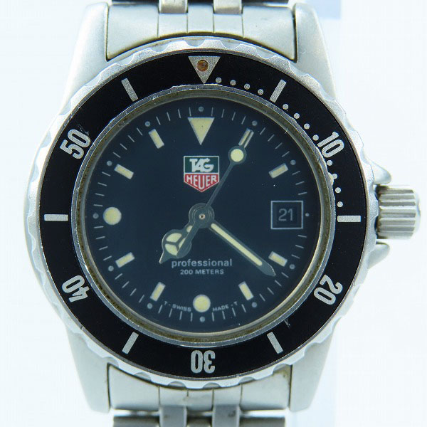 実際に弊社で買取させて頂いたTAG HEUER/タグホイヤー 200m プロフェッショナル デイト アナログ腕時計 929-208H 【動作未確認】