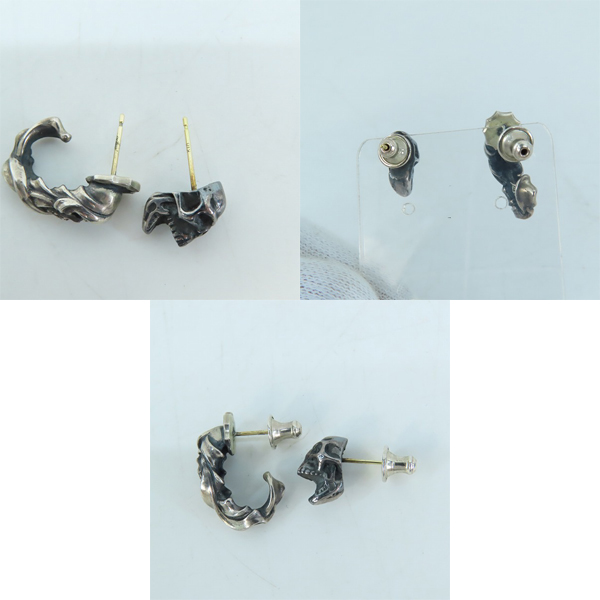 実際に弊社で買取させて頂いたNECROMANCE/ネクロマンス Rat Race/ラットレース スカルピアス 2点セットの画像 2枚目