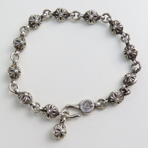 実際に弊社で買取させて頂いた【インボイス有】CHROME HEARTS/クロムハーツ #1 クロスボールブレスレットの画像 1枚目