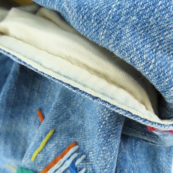 実際に弊社で買取させて頂いたHYSTERIC GLAMOUR/ヒステリックグラマー SPACE MUSIC刺繍 Aラインデニムスカート 01222AK01/27の画像 9枚目