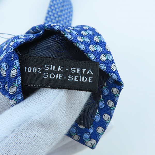 実際に弊社で買取させて頂いたSalvatore Ferragamo/サルヴァトーレ フェラガモ 蝶総柄 ネクタイの画像 4枚目
