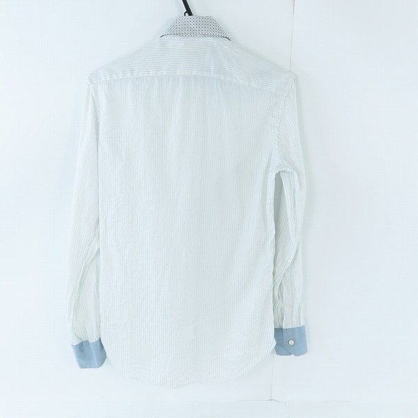 実際に弊社で買取させて頂いたETRO/エトロ 襟柄切替 ストライプ柄長袖シャツ グレー系 37の画像 1枚目