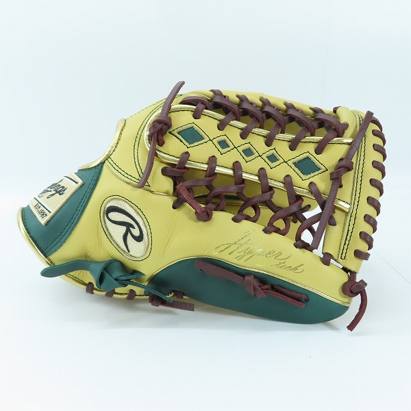 実際に弊社で買取させて頂いたRawlings/ローリングス ハイパーテックカラーシンク 軟式/外野手/右投げ用 グローブ/グラブ GR4AHTCY719の画像 1枚目