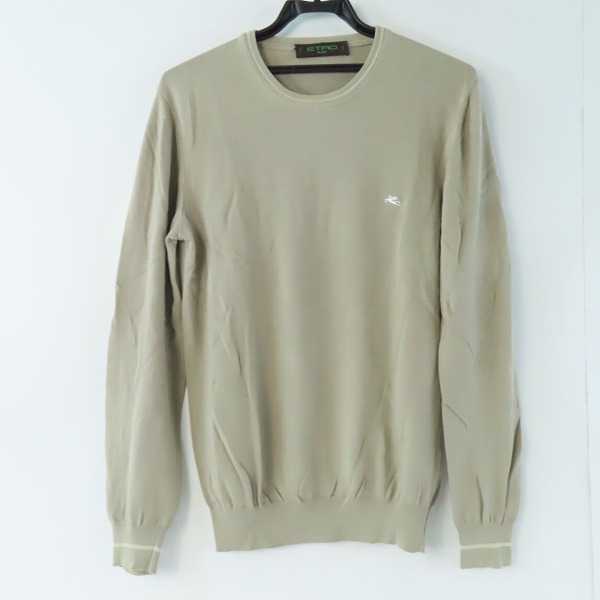 実際に弊社で買取させて頂いたETRO/エトロ 胸ロゴ刺繍 クルーネックニット ベージュ S