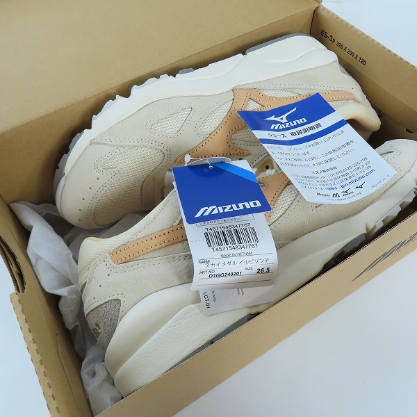 実際に弊社で買取させて頂いた【未使用】MIZUNO×IL BISONTE/ミズノ×イルビゾンテ SKY MEDAL/スカイメダル スニーカー D1GG240201/26.5の画像 6枚目