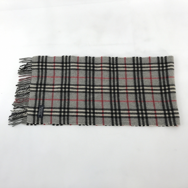 実際に弊社で買取させて頂いたBurberry's/バーバリーズ ノヴァチェックマフラー カシミア100% グレーの画像 4枚目