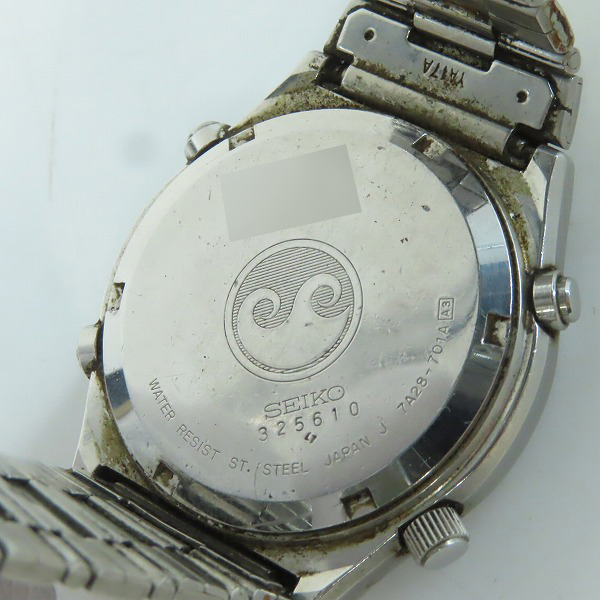 実際に弊社で買取させて頂いたSEIKO/セイコー スピードマスター クロノグラフ 腕時計 7A28-701A【動作未確認】の画像 4枚目