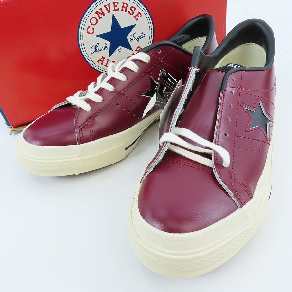 実際に弊社で買取させて頂いた【未使用】CONVERSE/コンバース ONE STAR OX ワンスター WINE/BLACK/8.5